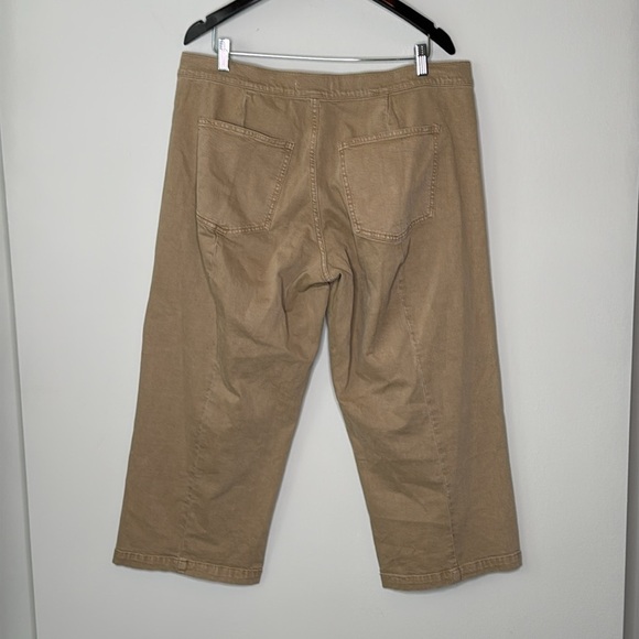 Madewell The Emmett Wide-Leg Crop Pant: Welt Pocket Edition Drill Khaki Size 33P - Picture 6 of 9